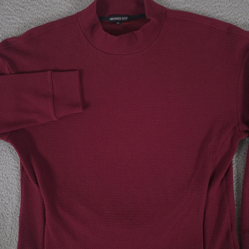 Swannies Golf Men's Burgundy Mock Neck Sweater